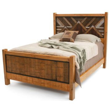 Mountain Horizon Sunrise Barnwood Bed