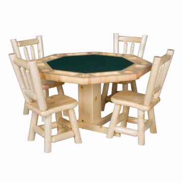 Northwoods Rustic Pine Log Reversible Top Poker Table