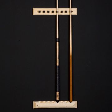 Log wall cue rack