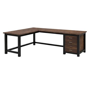 Ironwood L-Shaped Desk in Dark Finish