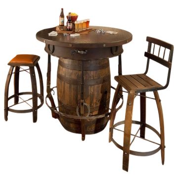 Outlaw Whiskey Barrel Pub Table
