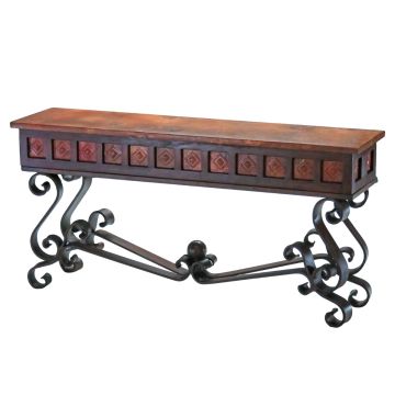 Patricia Hammered Copper Alma Console Table