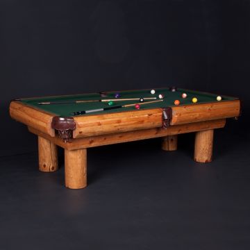 Ponderosa Log Pool Table - Honey Finish