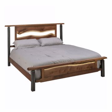 Powder Mountain Live Edge Walnut Panel Bed