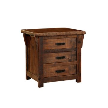 Rocky Creek Barn Wood 3 Drawer End Table
