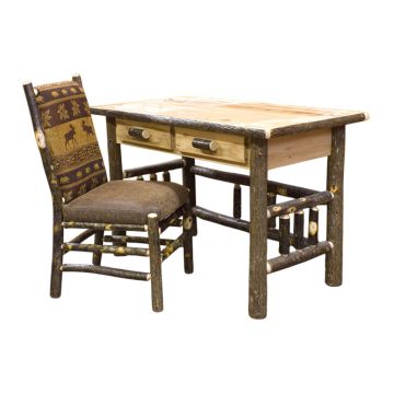 Real Hickory 2 Drawer Writing Desk