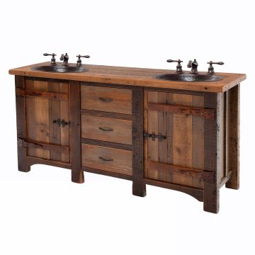 Reclaimed Heritage Shady Bay Double Sink Barn Wood Vanity