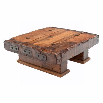 Reclaimed Wood Beam Rustic Coffee Table
