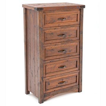 Timber Haven 5 Drawer Rough Sawn Chest--Antique Barnwood finish