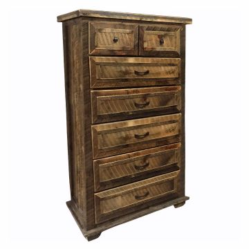Rural Root 7 Drawer Weathered Wood Bachelor Chest