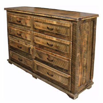 Rural Root 8 Drawer Weathered Wood Dresser