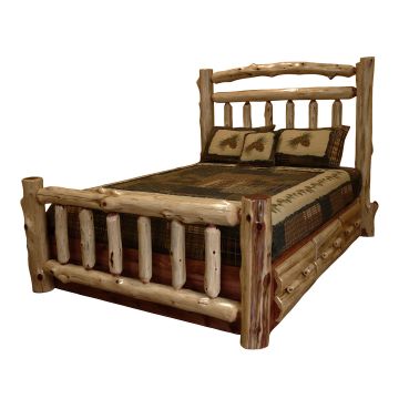 Rust Valley Red Cedar Double Rail Platform Bed 