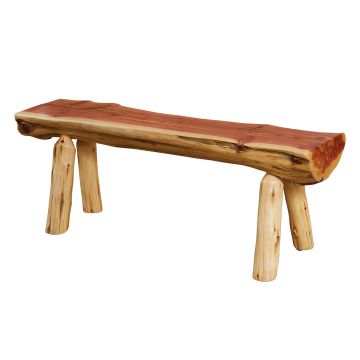 Rust Valley Red Cedar Half Log Bench