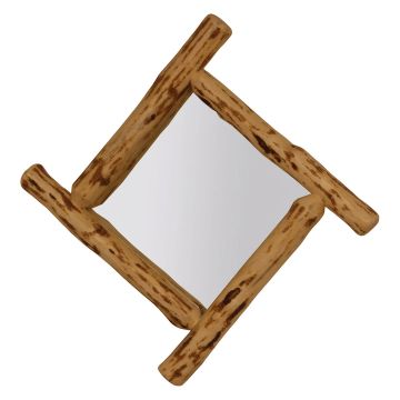Rust Valley Red Cedar Log Diamond Wall Mirror Frame