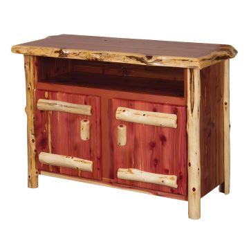 Rust Valley Red Cedar Log Entertainment Center 