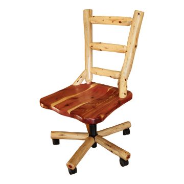Rust Valley Red Cedar Log Rolling Office Chair
