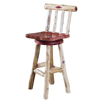 Rust Valley Red Cedar Swivel Backed Bar Stool
