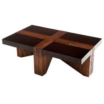 Rustic Chic Coffee Table - Ebony Mahogany - Natural Reclaimed Wood
