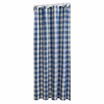 Rustic China Blue Checkered Shower Curtain