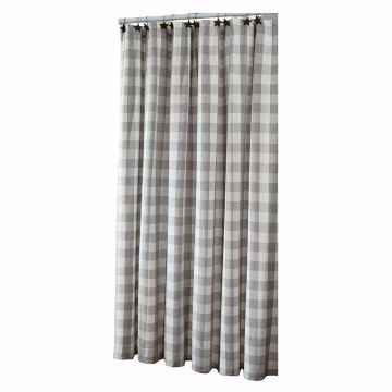 Dove Gray Checkered Shower Curtain
