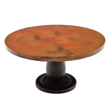 Rustic Hammered Copper Pedestal Coffee Table