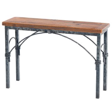 Rustic Hand Forged Barn Wood Sofa Table