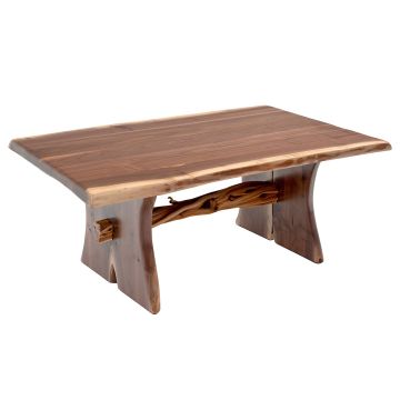 Rustic Log Trestle Cocktail Table