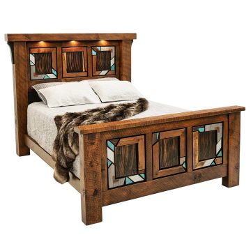 Rustic Luxe Mosaic Barnwood Bed