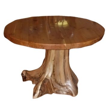 Rustic Round Natural Wood Stump Dining Table