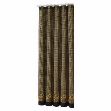 Rustic Sunflower Fields Fabric Shower Curtain