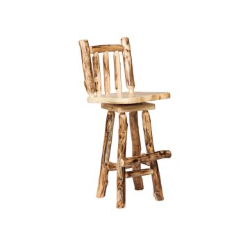 Rustic Colorado Aspen Stick Back Swivel Bar Stool