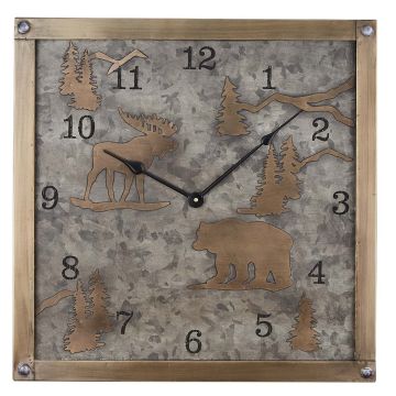 Rustic Forester Galvanized Wall Clock