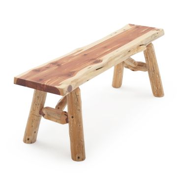Red Cedar River Log Dining Bench