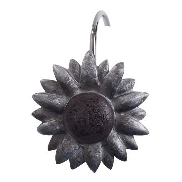Rustic Sunflower Fields Antique Shower Curtain Hooks