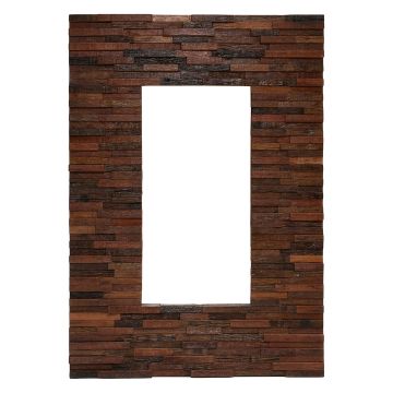 Stacked Block Wood Mirror