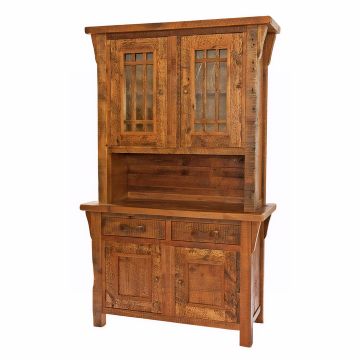 Stony Brooke Rustic Reclaimed Glass Door Hutch & Sideboard