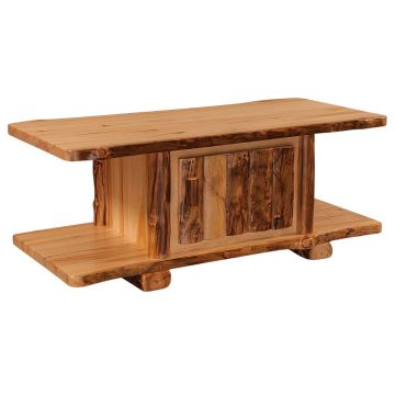 Aspen Highlands Rustic Log Storage Coffee Table 