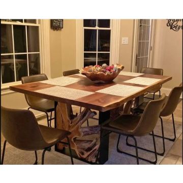 Vogue Upholstered Leather Dining Chair - Burnt Umber Cypress Leather