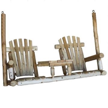 Contoured Comfort Tete-A-Tete Log Porch Swing