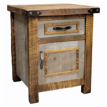 Timber Haven Barnwood Enclosed Nightstand