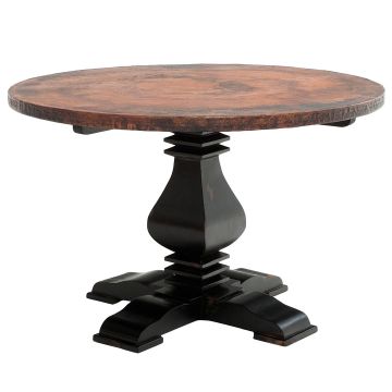Treaveau Hammered Copper Pedestal Dining Table