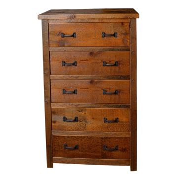 Timber Frame 5 Drawer Reclaimed Barn Wood Chest