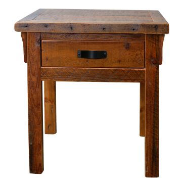 Rocky Creek 1 Drawer Reclaimed Barn Wood Nightstand--No shelf