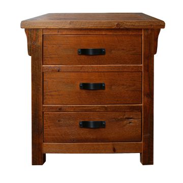Rocky Creek 3 Drawer Reclaimed Barn Wood Nightstand