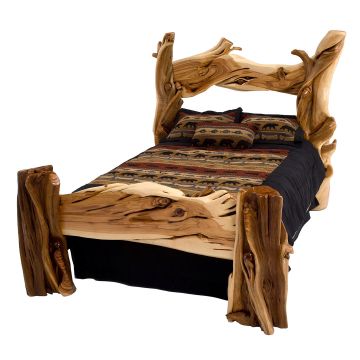 Twisted Trails Juniper Log Slab Bed