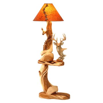 Unique Log Side Table Floor Lamp