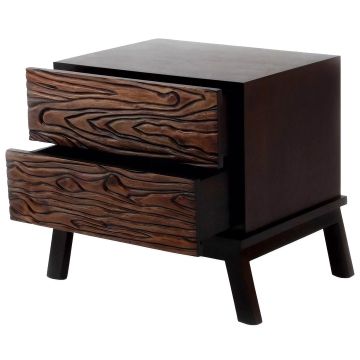 Urban Rustic Mahogany 2 Drawer End Table 