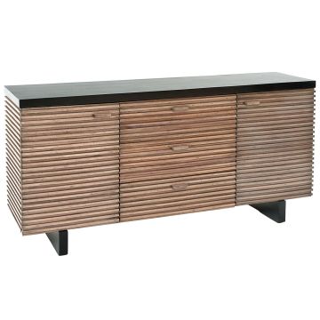 Urban Rustic Strip Console shown in Antique Distressed Light Mahogany