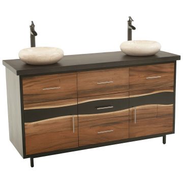 Urban Rustic Wildwood Vanity shown with Flat Edge Ebony Maple Top