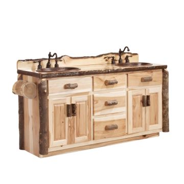 Rustic hickory vanity in Clear Finish